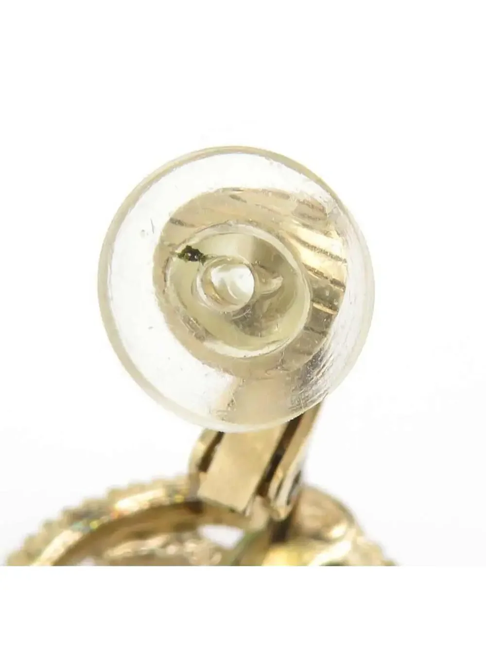 Auth Chanel Cc Logo Earrings Gold/White #302680C30B